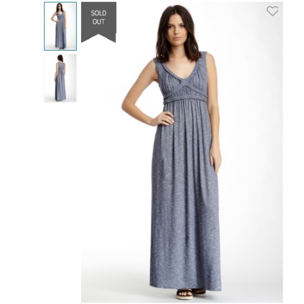 Max Studio Braided Trim Slub Maxi Dress